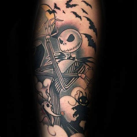 skeleton jack tattoo|jack nightmare before christmas tattoo.